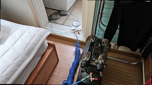 수영구 누수탐지 배관 공압검사와 열화상 카메라를 이용한 누수 위치 확인