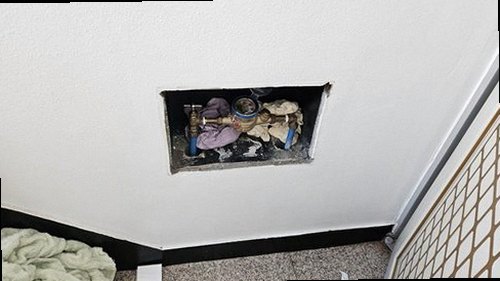 수지구 누수탐지 압력 검사와 누수 위치 확인 후 정리된 작업 현장